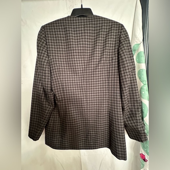 manor house women’s black gray plaid ckeck blazer jacket size Large. - Picture 10 of 15